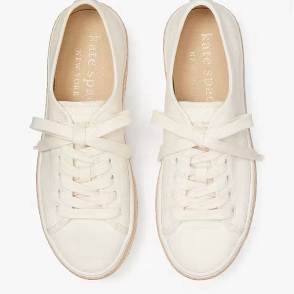 Kate Spade New in Box Taylor Sneakers KG544 Cream - Picture 15 of 16